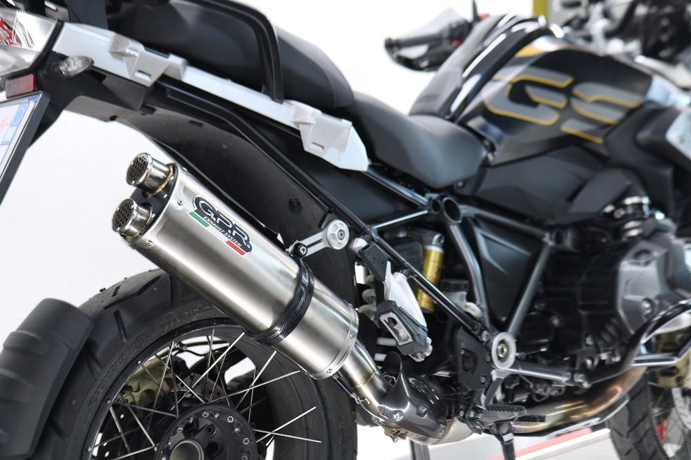 Pot echappement compatible avec Bmw R 1250 Gs -Adventure 2021-2024, Dual Poppy, Échappement légal, homologué,silencieux avec db killer amovible et tuyau de liaison spécifique 