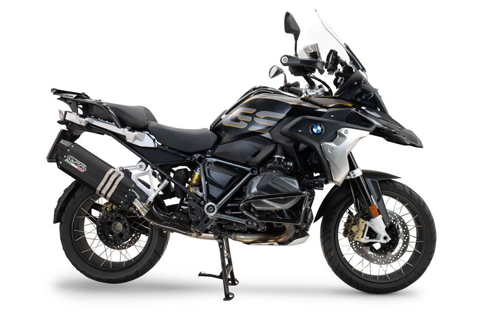 Pot echappement compatible avec Bmw R 1250 Gs -Adventure 2021-2024, Hyper Sonic Black Titanium, Échappement légal, homologué,silencieux avec db killer amovible et tuyau de liaison spécifique 