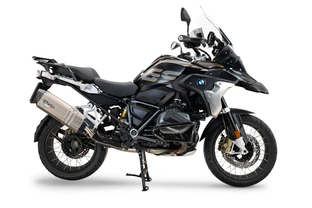 Pot echappement compatible avec Bmw R 1250 Gs -Adventure 2021-2024, Hyper Sonic Titanium, Échappement légal, homologué,silencieux avec db killer amovible et tuyau de liaison spécifique 