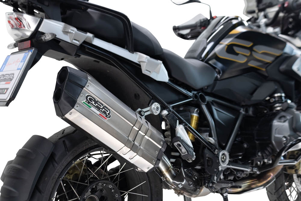 Pot echappement compatible avec Bmw R 1250 Gs -Adventure 2021-2024, Hyper Sonic Titanium, Échappement légal, homologué,silencieux avec db killer amovible et tuyau de liaison spécifique 
