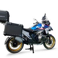 GPR TECH compatible with  Bmw R 1300 GS 2023/2025 Kit triptyque réalisé en couleur noire, avec Top case 35 Lt + Valises latérales 38 Lt + 38 Lt + support de porte-bagages général Capacité du top case 35 Litres + capacité des valises latérales 38 Litres + 