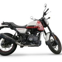 Pot echappement compatible avec Royal Enfield Scram 411 2022-2024, Ghisa , Échappement légal, homologué,silencieux avec catalyseur, db killer amovible et tuyau de liaison spécifique 