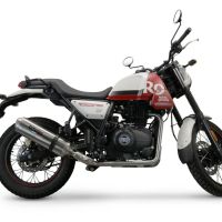 Pot echappement compatible avec Royal Enfield Scram 411 2022-2024, Satinox , Échappement légal, homologué,silencieux avec catalyseur, db killer amovible et tuyau de liaison spécifique 