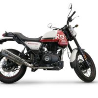 Pot echappement compatible avec Royal Enfield Scram 411 2022-2024, Trioval, Pot Échappement slip-on homologué, légal, avec db killer amovible, tuyau de liaison et catalyseur 