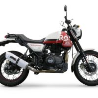 Pot echappement compatible avec Royal Enfield Scram 411 2022-2024, Albus Evo4, Pot Échappement slip-on homologué, légal, avec db killer amovible, tuyau de liaison et catalyseur 
