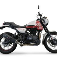 Pot echappement compatible avec Royal Enfield Scram 411 2022-2024, Furore Nero, Pot échappement racing, avec les tuyaux de liaison, article sans homologation 