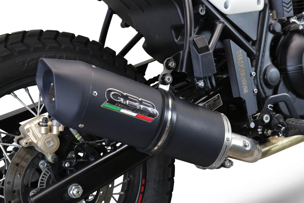 Pot echappement compatible avec Royal Enfield Scram 411 2022-2024, Furore Evo4 Nero, Échappement légal, homologué,silencieux avec catalyseur, db killer amovible et tuyau de liaison spécifique 