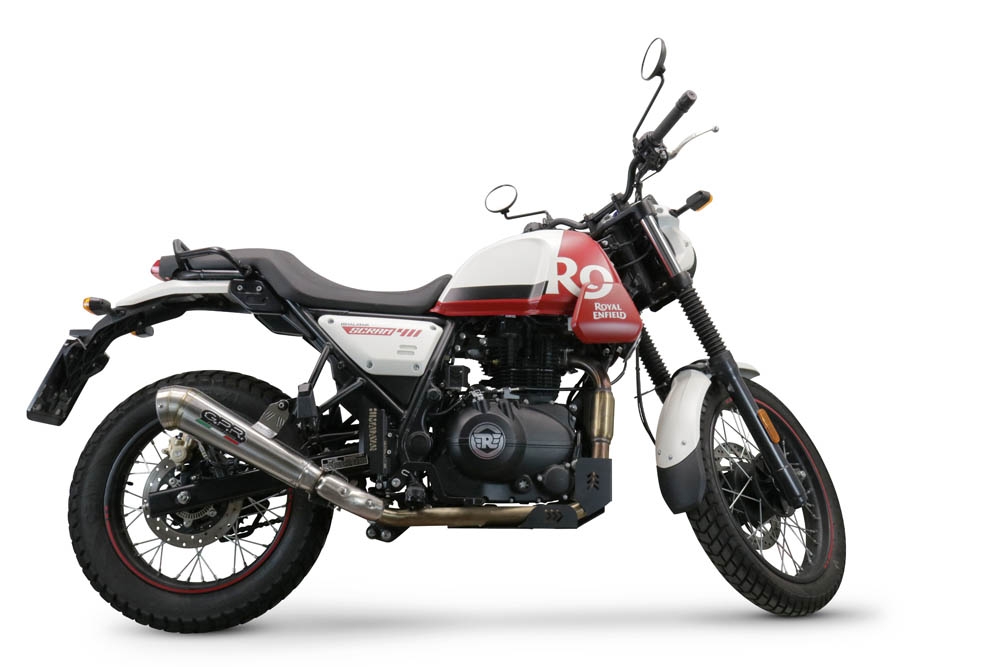 Pot echappement compatible avec Royal Enfield Scram 411 2022-2024, Powercone Evo, Échappement légal, homologué,silencieux avec catalyseur, db killer amovible et tuyau de liaison spécifique 