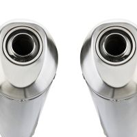 Pot echappement compatible avec Aprilia Tuono R 1000 Factory 2006-2010, Satinox, Paire de pot d'échappement homologuées, livrées avec db killer amovible et raccords spécifiques 