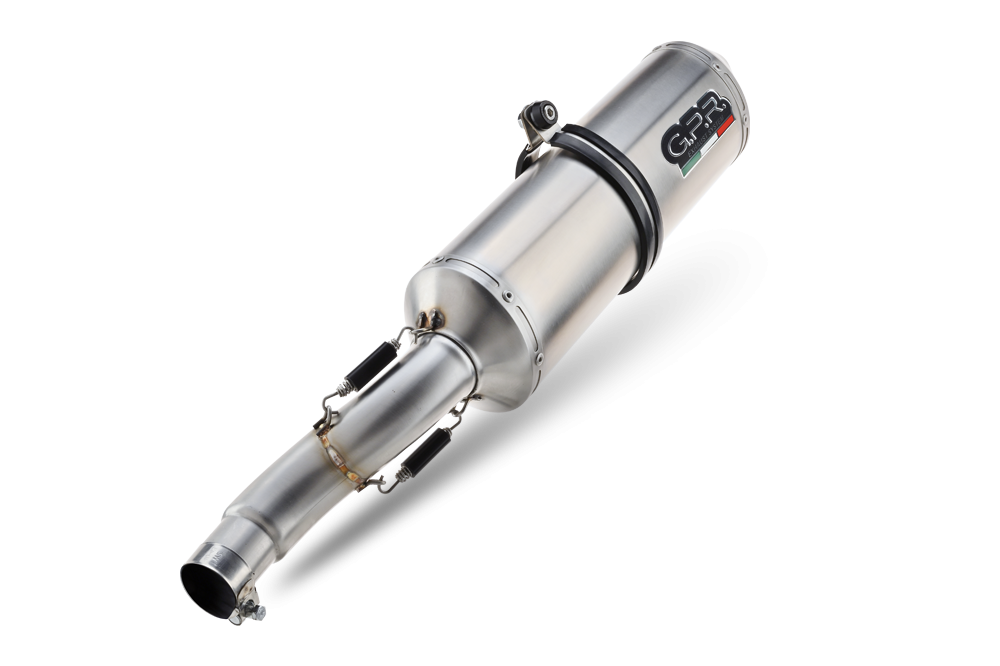 Pot echappement compatible avec Ducati Monster 600 1993-2003, Satinox, Paire de pot d'échappement homologuées, livrées avec db killer amovible et raccords spécifiques 