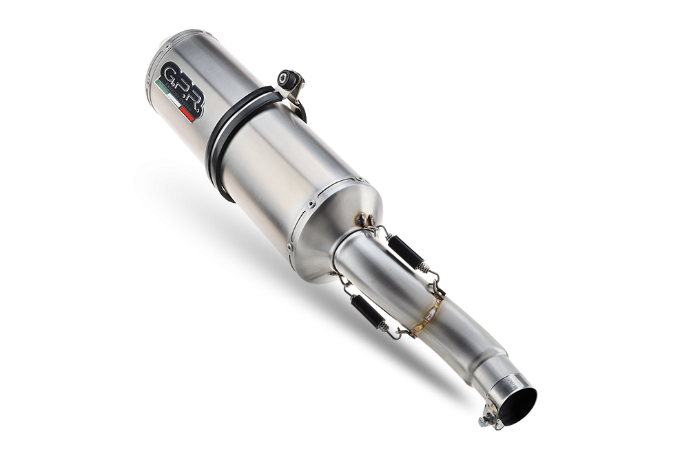 Pot echappement compatible avec Kawasaki Versys 650 2015-2016, Satinox , Homologué et légal, système d'échappement complet avec catalyseur et db killer amovible 