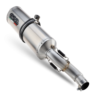 Pot echappement compatible avec Kawasaki Versys 650 2015-2016, Satinox , Homologué et légal, système d'échappement complet avec catalyseur et db killer amovible 