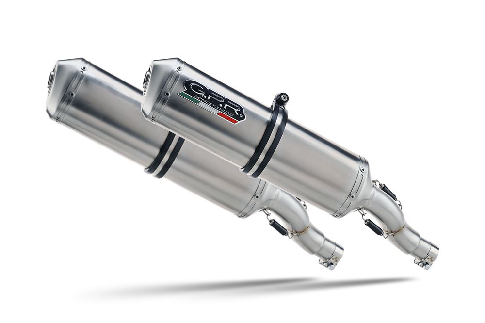 Pot echappement compatible avec Ducati Monster 600 1993-2003, Satinox, Paire de pot d'échappement homologuées, livrées avec db killer amovible et raccords spécifiques 
