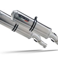 Pot echappement compatible avec Aprilia Tuono R 1000 Factory 2006-2010, Satinox, Paire de pot d'échappement homologuées, livrées avec db killer amovible et raccords spécifiques 