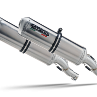 Pot echappement compatible avec Ducati Monster 600 1993-2003, Satinox, Paire de pot d'échappement homologuées, livrées avec db killer amovible et raccords spécifiques 