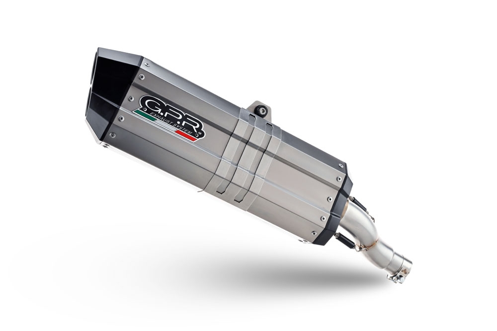 Pot echappement compatible avec Bmw R 1250 R -Rs 2019-2020, Hyper Sonic Titanium, Échappement légal, homologué,silencieux avec db killer amovible et tuyau de liaison spécifique 