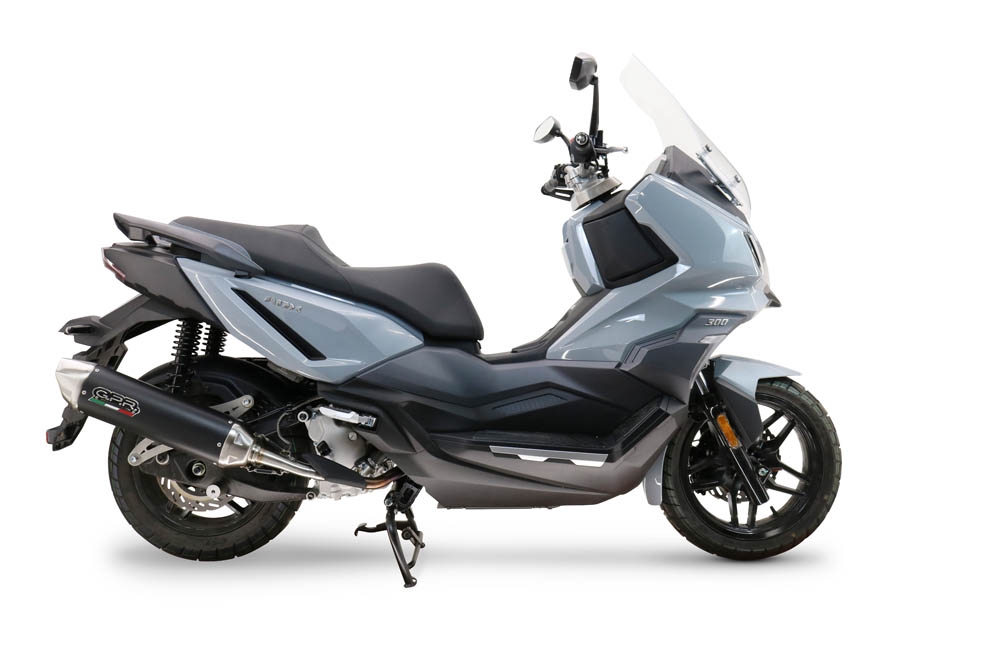 GPR pot echappement compatible avec  Sym ADX 300 2024-2026, Furore-X Scooter, Pot echappement racing,silencieux avec db killer et des tuyaux de liaison sans homologation 