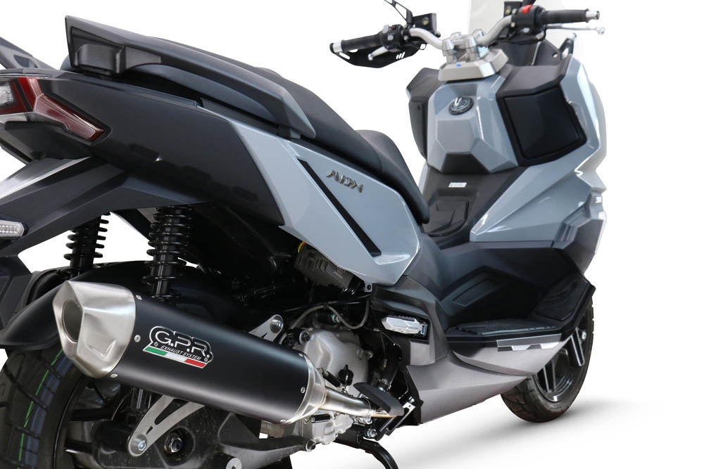 GPR pot echappement compatible avec  Sym ADX 300 2024-2026, Furore-X Scooter, Pot echappement racing,silencieux avec db killer et des tuyaux de liaison sans homologation 