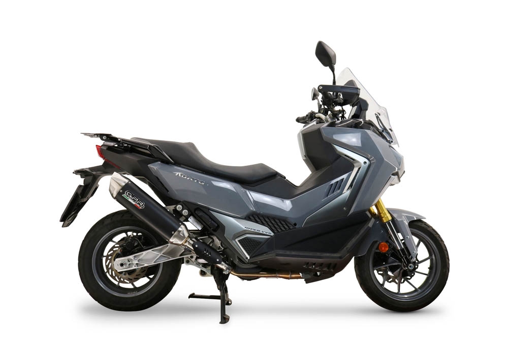 GPR pot echappement compatible avec  Sym ADX TG 400 2024-2026, Furore-X Scooter, Pot echappement racing,silencieux avec db killer et des tuyaux de liaison sans homologation 