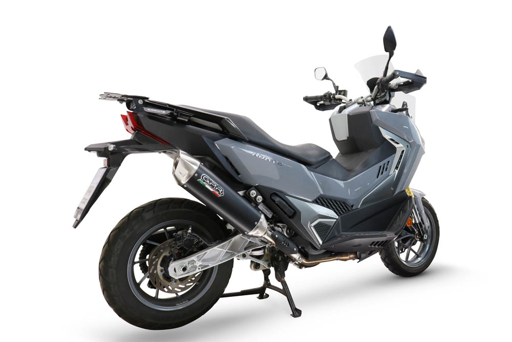 GPR pot echappement compatible avec  Sym ADX TG 400 2024-2026, Furore-X Scooter, Pot echappement racing,silencieux avec db killer et des tuyaux de liaison sans homologation 
