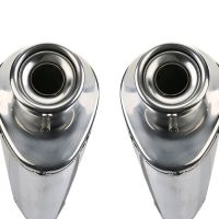 Pot echappement compatible avec Aprilia Rsv 1000 R Factory 2006-2010, Trioval, Paire de pot d'échappement homologuées, livrées avec db killer amovible et raccords spécifiques 