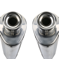 Pot echappement compatible avec Bmw K 1600 Gtl 2012-2016, Trioval, Paire de pot d'échappement homologuées, livrées avec db killer amovible et raccords spécifiques 