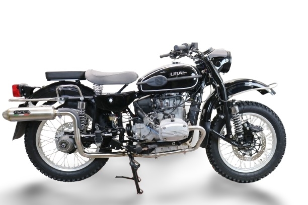 Pot echappement compatible avec Ural Gear Up 2020-2024, Ultracone, Pot d'échappement complet racing, compris de collecteur et db killer amovible, sans homologation 