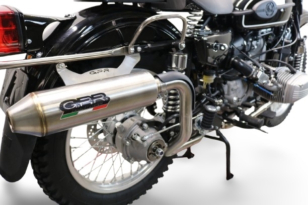 Pot echappement compatible avec Ural Gear Up 2020-2024, Ultracone, Pot d'échappement complet racing, compris de collecteur et db killer amovible, sans homologation 