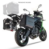 Paire de valises latérales en aluminium avec couleur noire avec support de valise spécifique GPR TECH compatible avec  Kawasaki Versys 650 2017/2020 e4