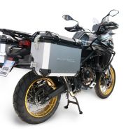 GPR TECH compatible with  Voge 625DSX 2024/2026 e5 Paire de valises latérales en aluminium avec côté droit profilé, couleur argent avec support de valise spécifique Capacité 38 LT. + 32 LT.