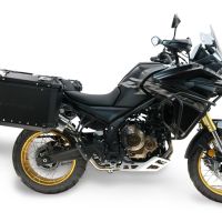 GPR TECH compatible with  Voge 625DSX 2024/2026 e5 Paire de valises latérales en aluminium avec côté droit profilé, couleur noire avec support de valise spécifique Capacité 38 LT. + 32 LT.