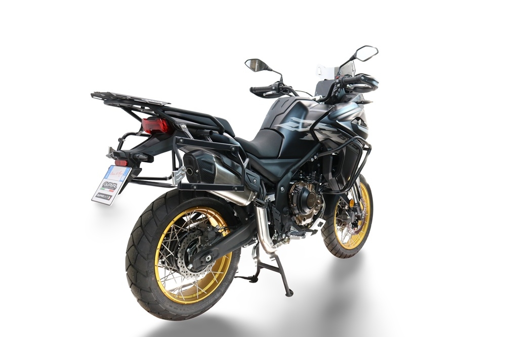 GPR TECH compatible with  Voge 625DSX 2024/2026 e5 Paire de valises latérales en aluminium avec côté droit profilé, couleur argent avec support de valise spécifique Capacité 38 LT. + 32 LT.