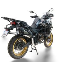 GPR TECH compatible with  Voge 625DSX 2024/2026 e5 Paire de valises latérales en aluminium avec côté droit profilé, couleur argent avec support de valise spécifique Capacité 38 LT. + 32 LT.