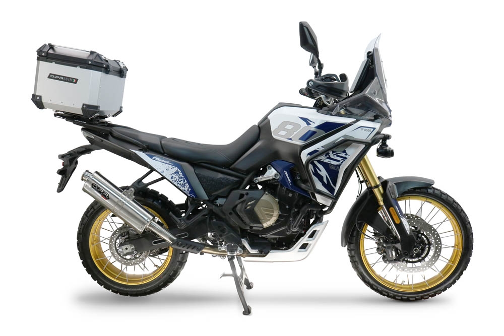 Top case GPR TECH compatible with  Voge DS 800 Rally 2025/2026 Top Case Alpitech en aluminium, couleur argent avec plaque spécifique incluse Capacité Litres 45