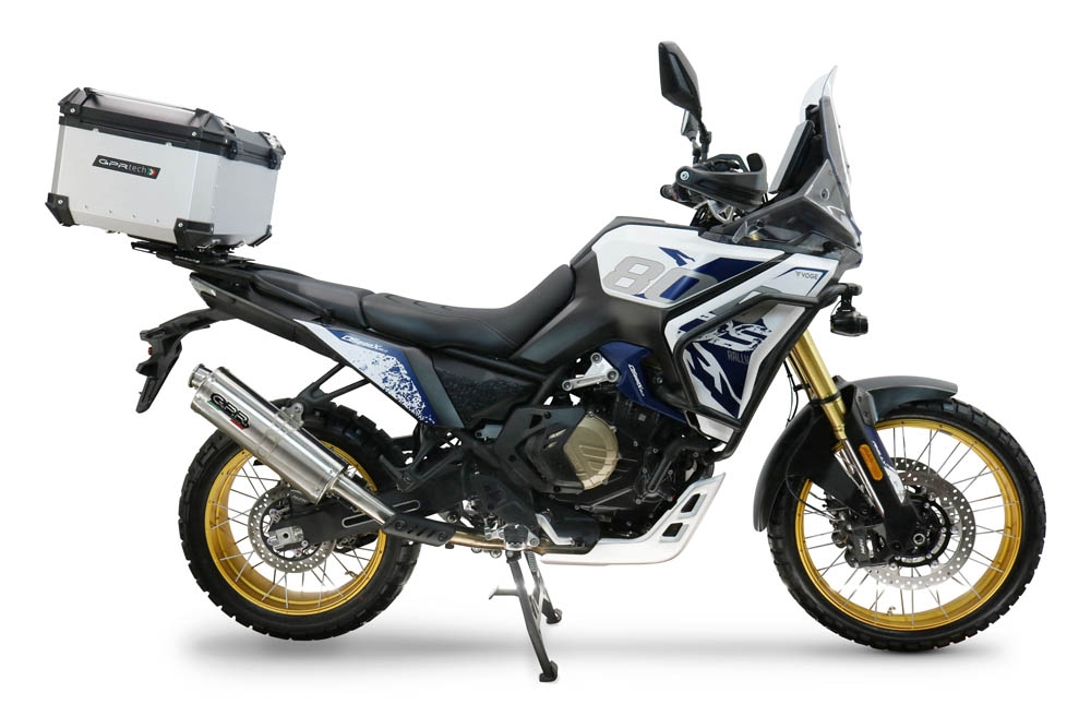 Top case GPR TECH compatible with  Voge DS 800 Rally 2025/2026 Top Case Alpitech en aluminium, couleur argent avec plaque spécifique incluse Capacité Litres 55