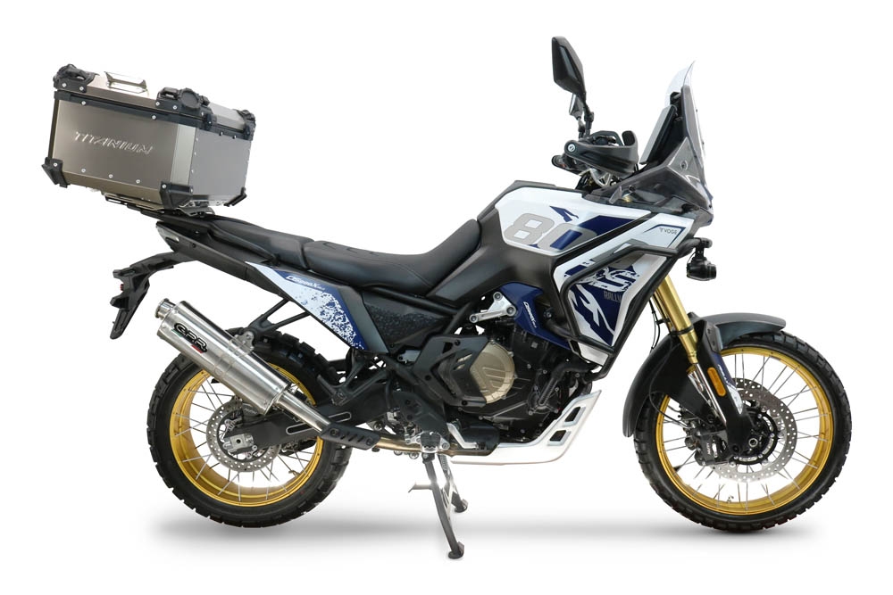  Voge DS 800 Rally 2025/2026 Top case en Titane, couleur naturel  avec plaque spécifique incluse Capacité Litres 55