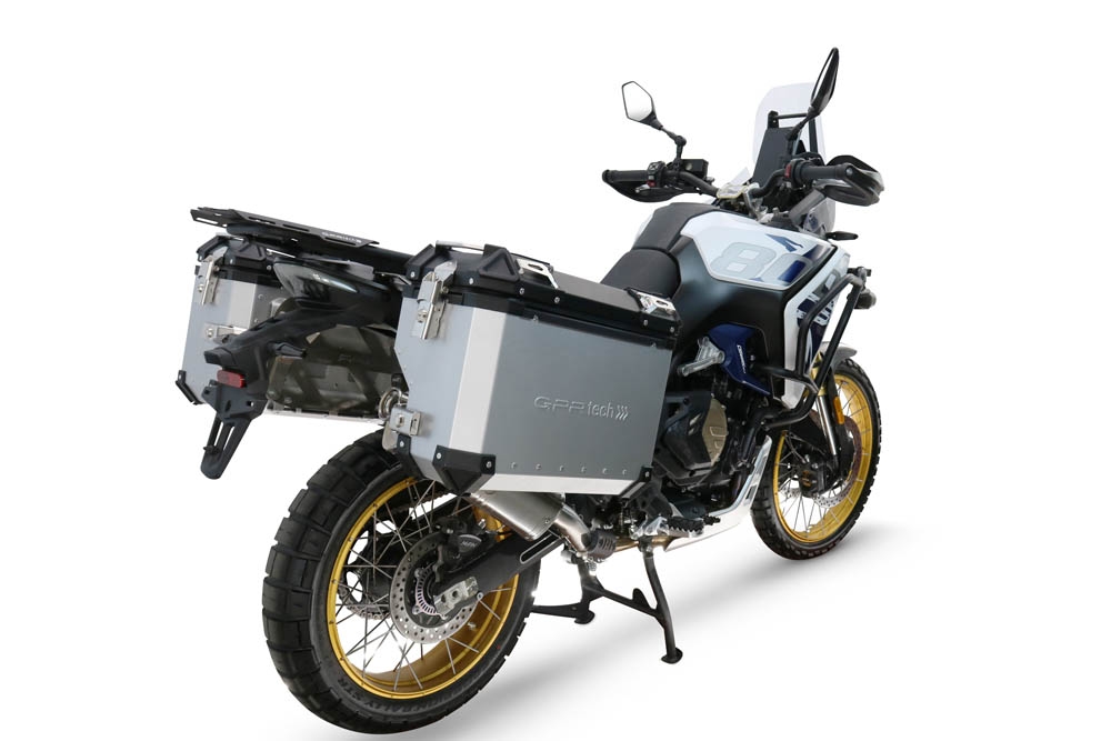 GPR TECH compatible with  Voge DS 800 Rally 2025/2026 Paire de valises latérales en aluminium avec côté droit profilé, couleur argent avec support de valise spécifique TECH-EVO  Capacité 38 LT. + 32 LT.