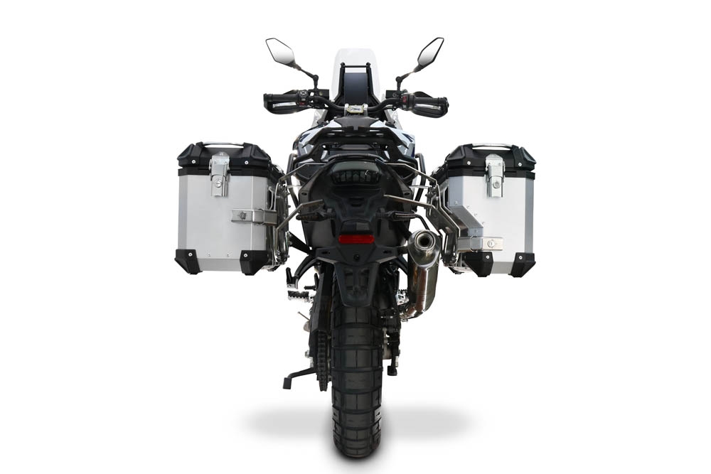 GPR TECH compatible with  Voge DS 800 Rally 2025/2026 Paire de valises latérales en aluminium avec côté droit profilé, couleur argent avec support de valise spécifique TECH-EVO  Capacité 38 LT. + 32 LT.