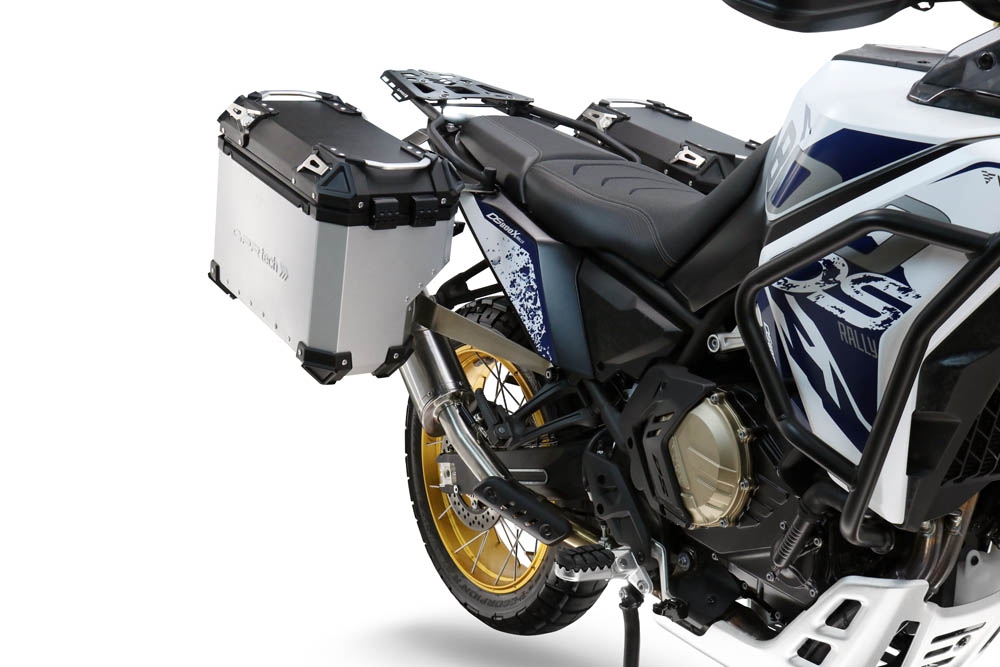 GPR TECH compatible with  Voge DS 800 Rally 2025/2026 Paire de valises latérales en aluminium avec côté droit profilé, couleur argent avec support de valise spécifique TECH-EVO  Capacité 38 LT. + 32 LT.