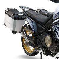 GPR TECH compatible with  Voge DS 800 Rally 2025/2026 Paire de valises latérales en aluminium avec côté droit profilé, couleur argent avec support de valise spécifique TECH-EVO  Capacité 38 LT. + 32 LT.