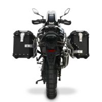 GPR TECH compatible with  Voge DS 800 Rally 2025/2026 Paire de valises latérales en aluminium avec côté droit profilé, couleur noire avec support de valise spécifique TECH-EVO  Capacité 38 LT. + 32 LT.
