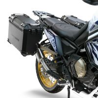 GPR TECH compatible with  Voge DS 800 Rally 2025/2026 Paire de valises latérales en aluminium avec côté droit profilé, couleur noire avec support de valise spécifique TECH-EVO  Capacité 38 LT. + 32 LT.