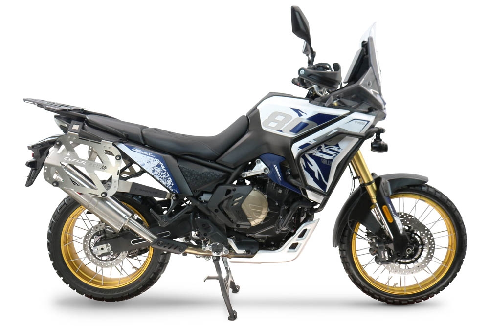 GPR TECH compatible with  Voge DS 800 Rally 2025/2026 Paire de valises latérales en aluminium avec côté droit profilé, couleur argent avec support de valise spécifique TECH-EVO  Capacité 38 LT. + 32 LT.