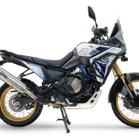 GPR pot echappement compatible avec  Voge DS 800 Rally 2025-2026, Furore-X Acciaio Inox, Échappement légal, homologué,silencieux avec db killer amovible et tuyau de liaison spécifique 