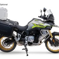 Paire de valises latérales en aluminium avec côté droit profilé, couleur argent avec support de valise spécifique argent GPR TECH compatible avec  Voge 900DSX 2024/2025 e5