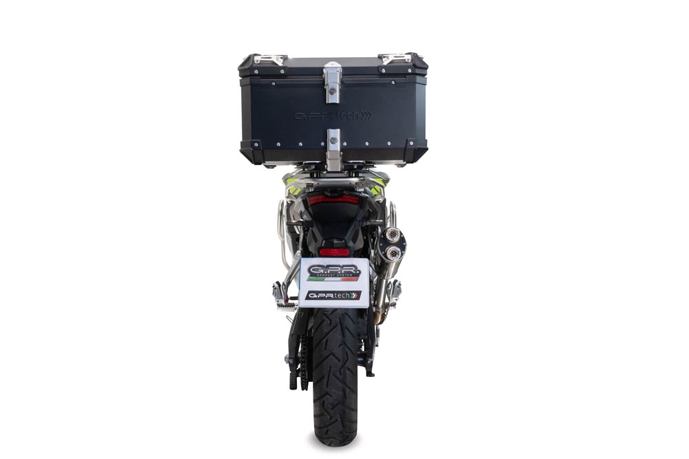 Top case en aluminium, couleur noire avec plaque spécifique incluse GPR TECH compatible avec  Voge 900DSX 2024/2025 e5