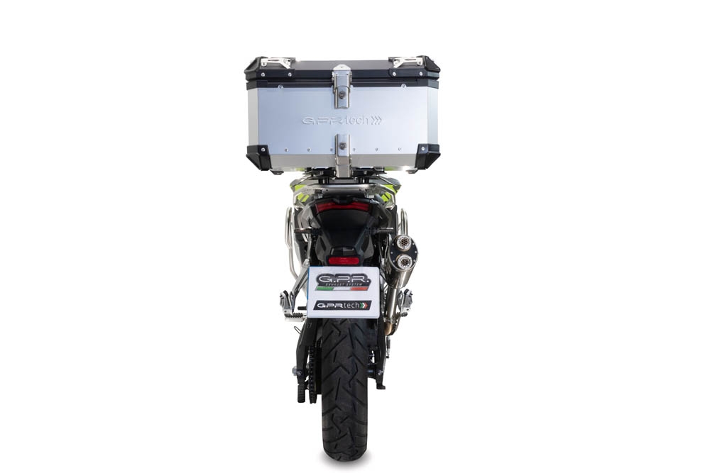 Top case en aluminium, couleur argent avec plaque spécifique incluse GPR TECH compatible avec  Voge 900DSX 2024/2025 e5