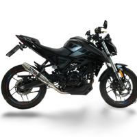 GPR pot echappement compatible avec  Voge Brivido R125 2023-2024, Deeptone Inox, Homologué et légal, système d'échappement complet avec catalyseur et db killer amovible 