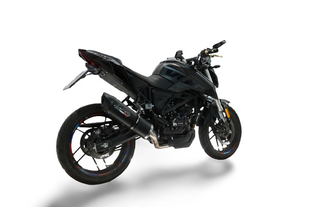 GPR pot echappement compatible avec  Voge Brivido R125 2025-2026, Furore Evo4 Nero, Homologué et légal, système d'échappement complet avec catalyseur et db killer amovible 