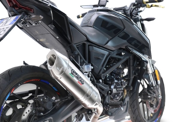 GPR pot echappement compatible avec  Voge Brivido R125 2023-2024, Furore-X Inox, Pot d'échappement complet racing, compris de collecteur et db killer amovible, sans homologation 